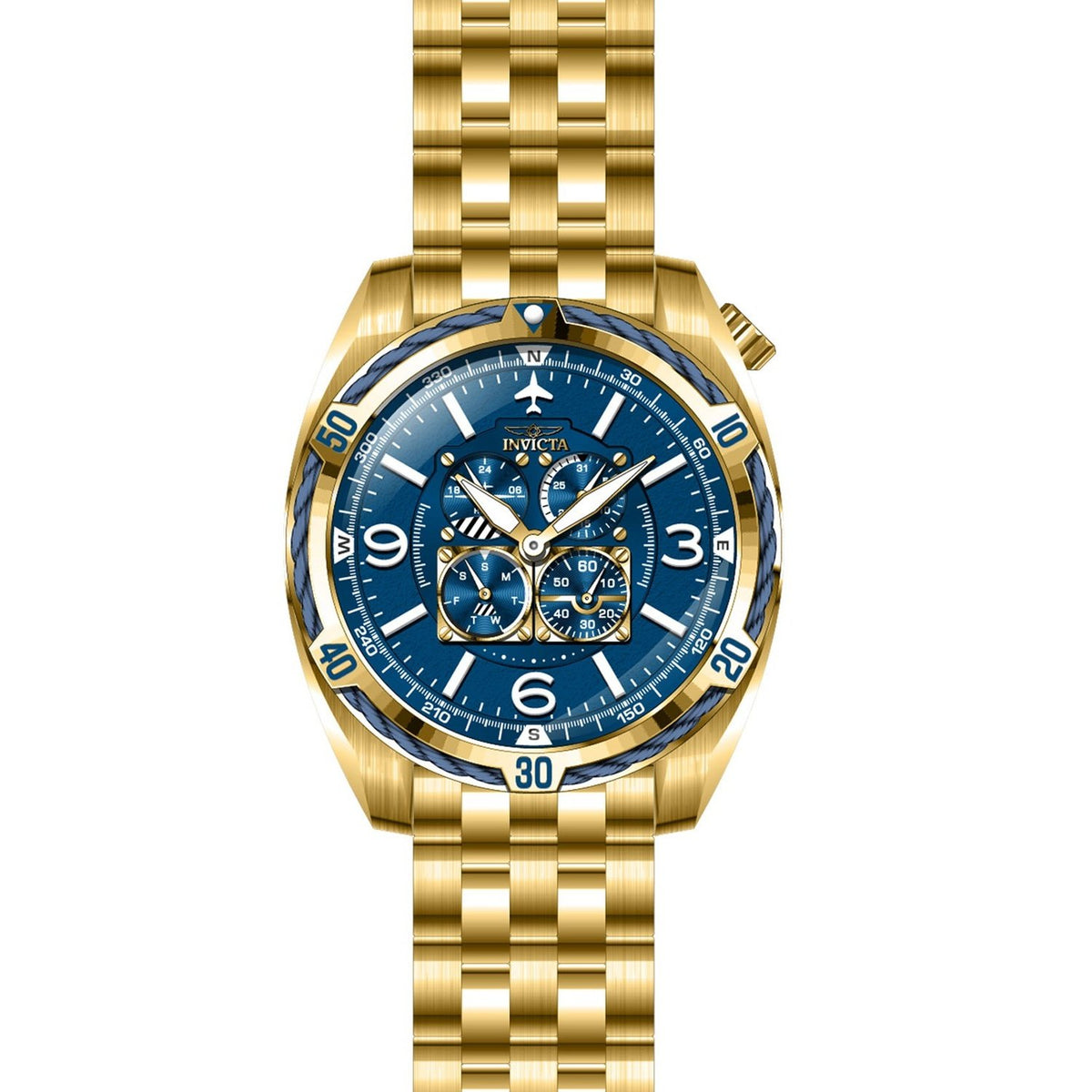 Invicta Men's 28089 Aviator Gold-Tone Stainless Steel Watch