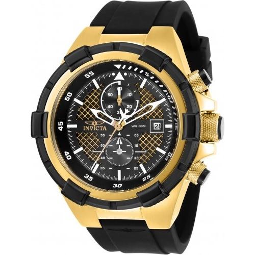 Invicta Men&#39;s 28100 Aviator Black Polyurethane Watch