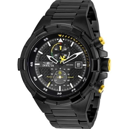 Invicta Men's 28110 Aviator Black Stainless Steel Watch