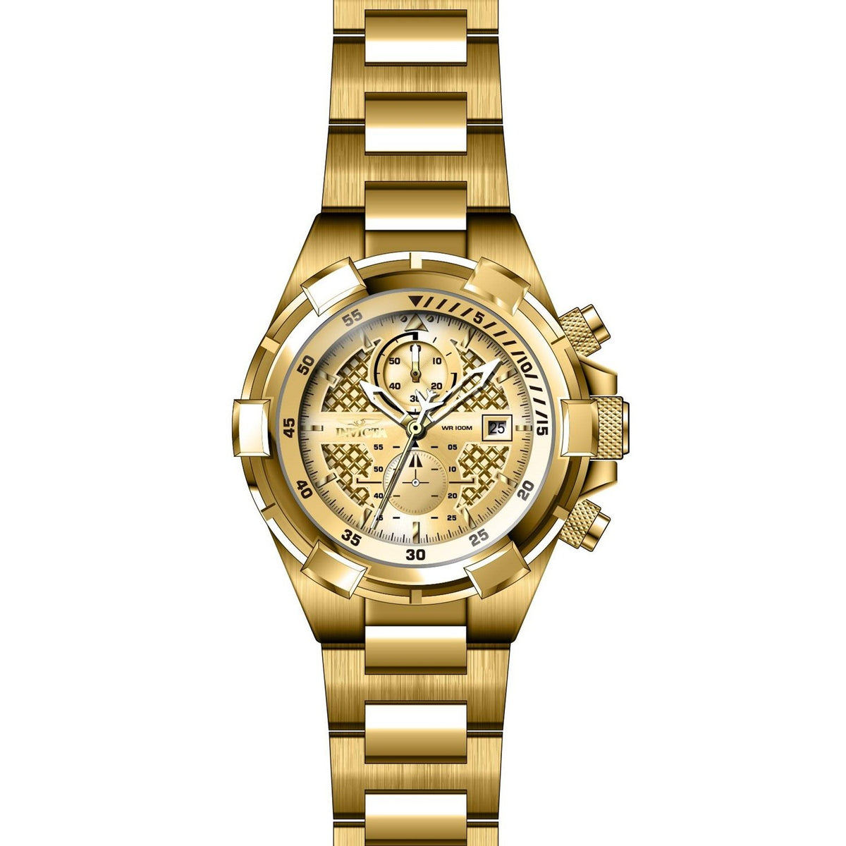 Invicta Men&#39;s 28122 Aviator Gold-Tone Stainless Steel Watch