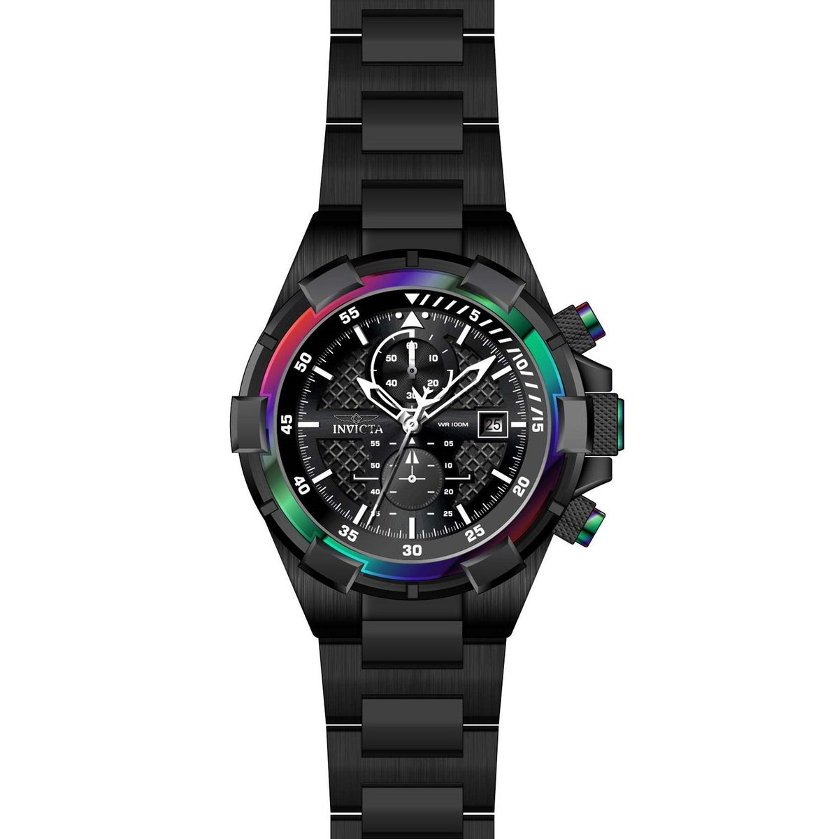 Invicta Men&#39;s 28131 Aviator Black Stainless Steel Watch