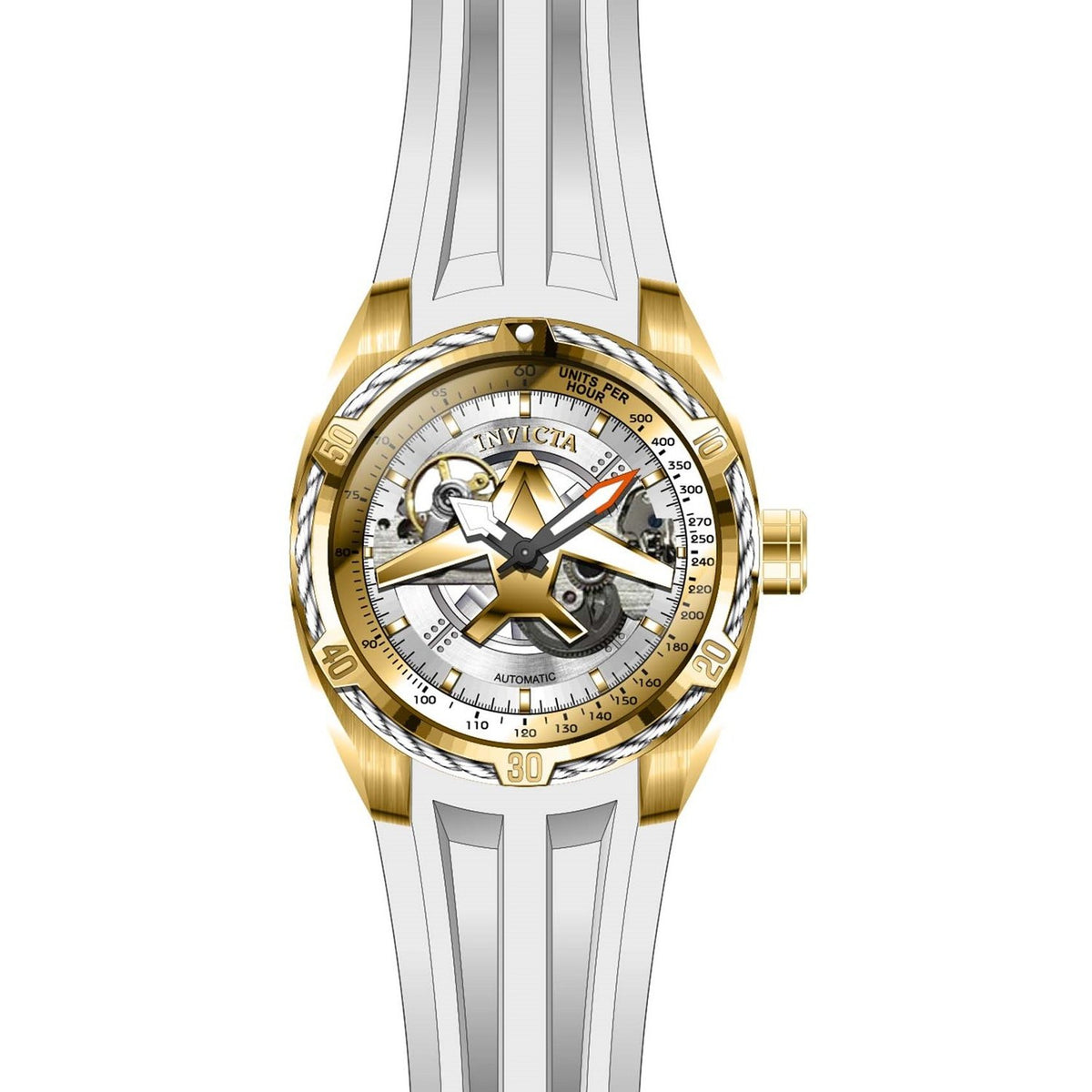 Invicta Men&#39;s 28173 Aviator White Silicone Watch