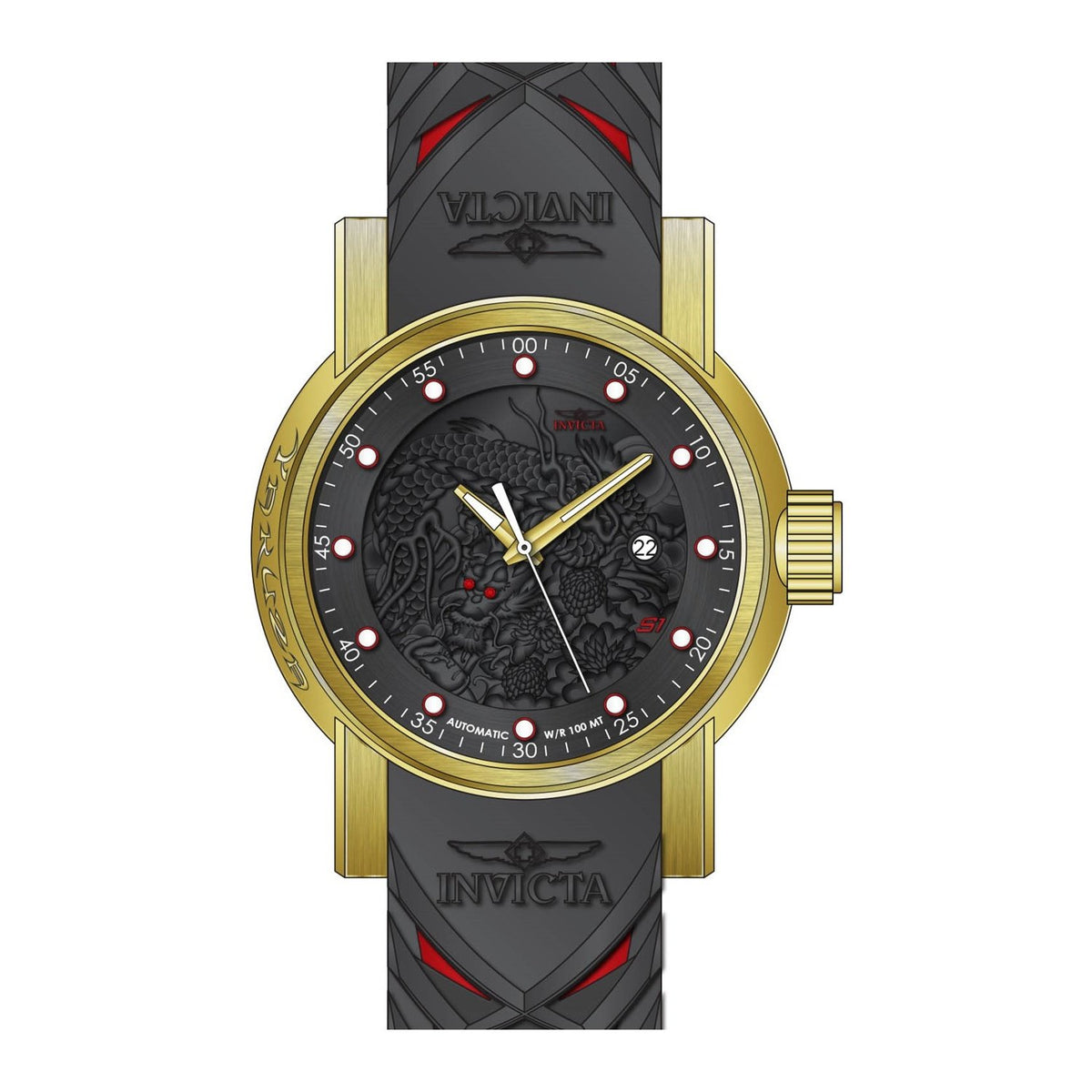 Invicta Men&#39;s 28180 S1 Rally Automatic Grey Silicone Watch