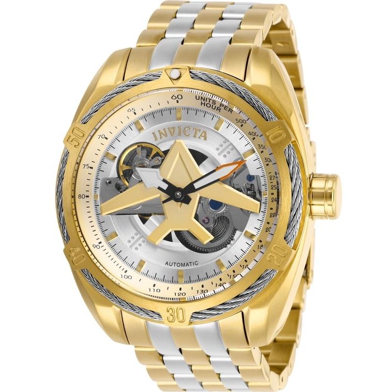 Invicta Men&#39;s 28210 Aviator Automatic Gold-Tone and Silver Stainless Steel Watch
