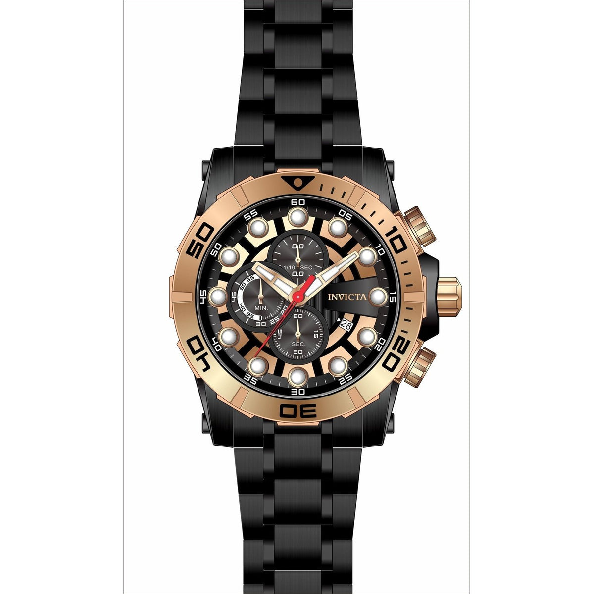 Invicta Men&#39;s 28267 Sea Hunter Black Stainless Steel Watch
