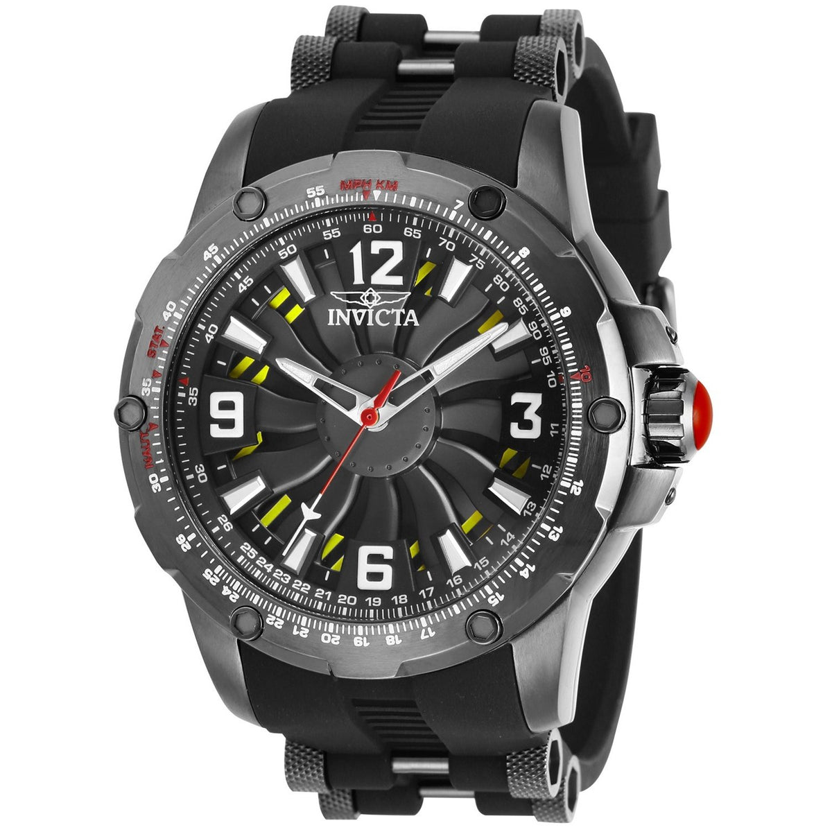 Invicta Men's 28280 S1 Rally Black and Gunmetal Inserts Silicone Watch