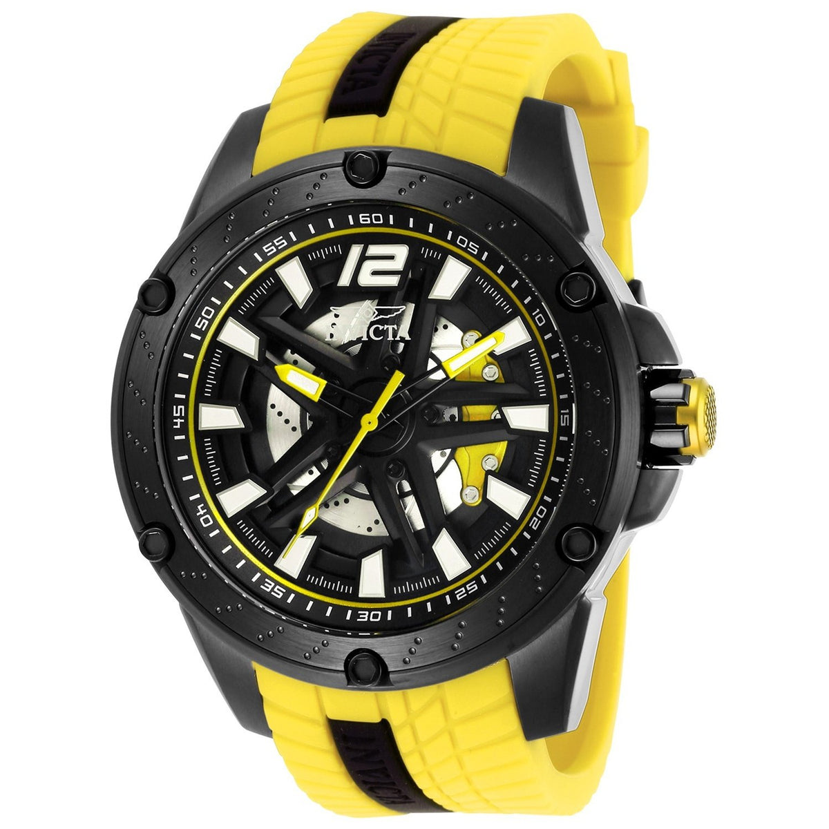 Invicta Men&#39;s 28299 S1 Rally Race Team Automatic Yellow Silicone Watch