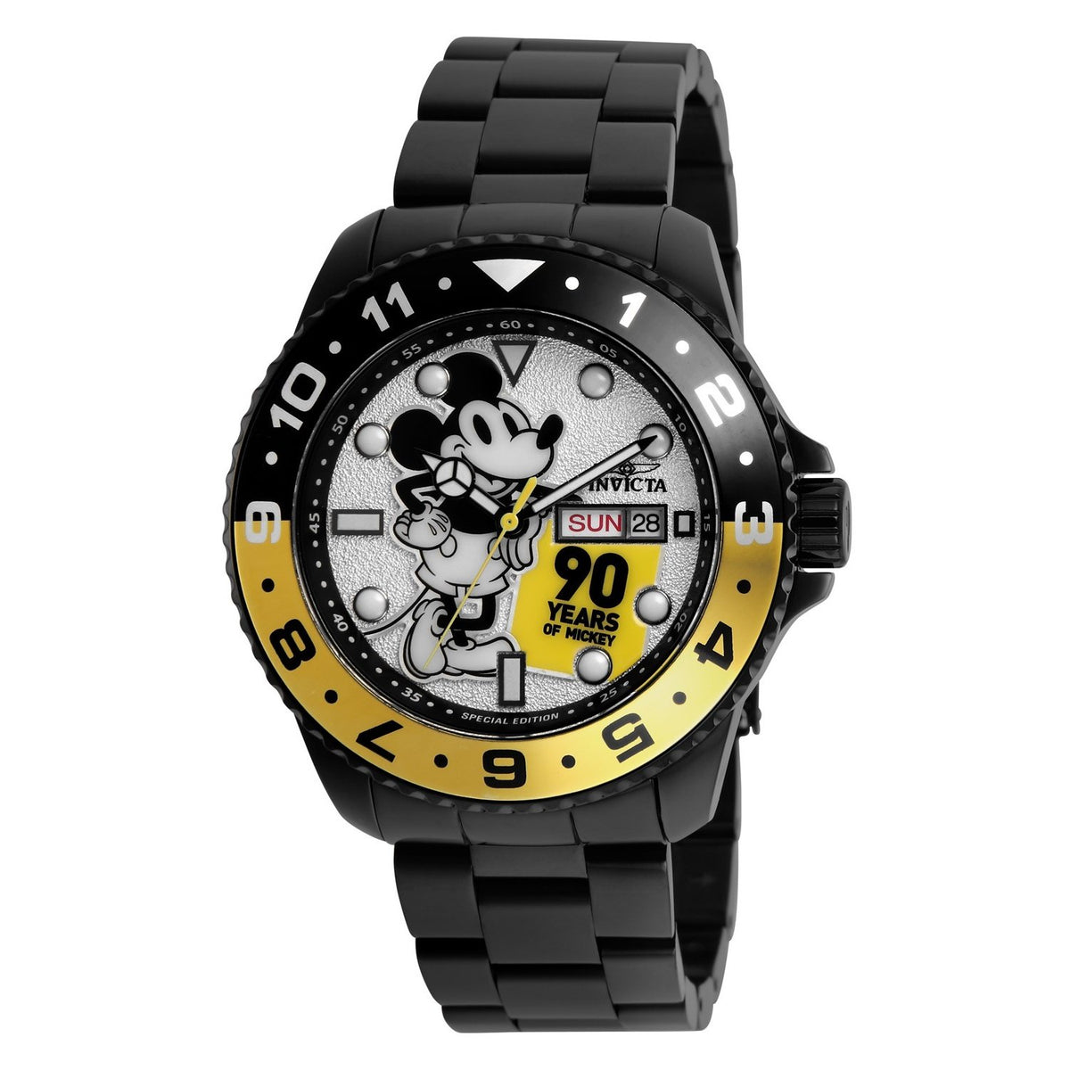 Invicta Men's 28360 Disney Mickey Mouse Black Leather Watch