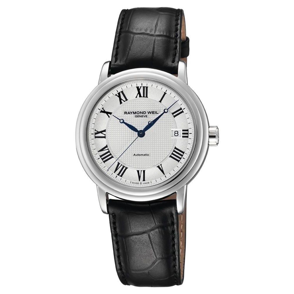 Raymond Weil Men&#39;s 2837-STC-00659 Maestro Automatic Black Leather Watch