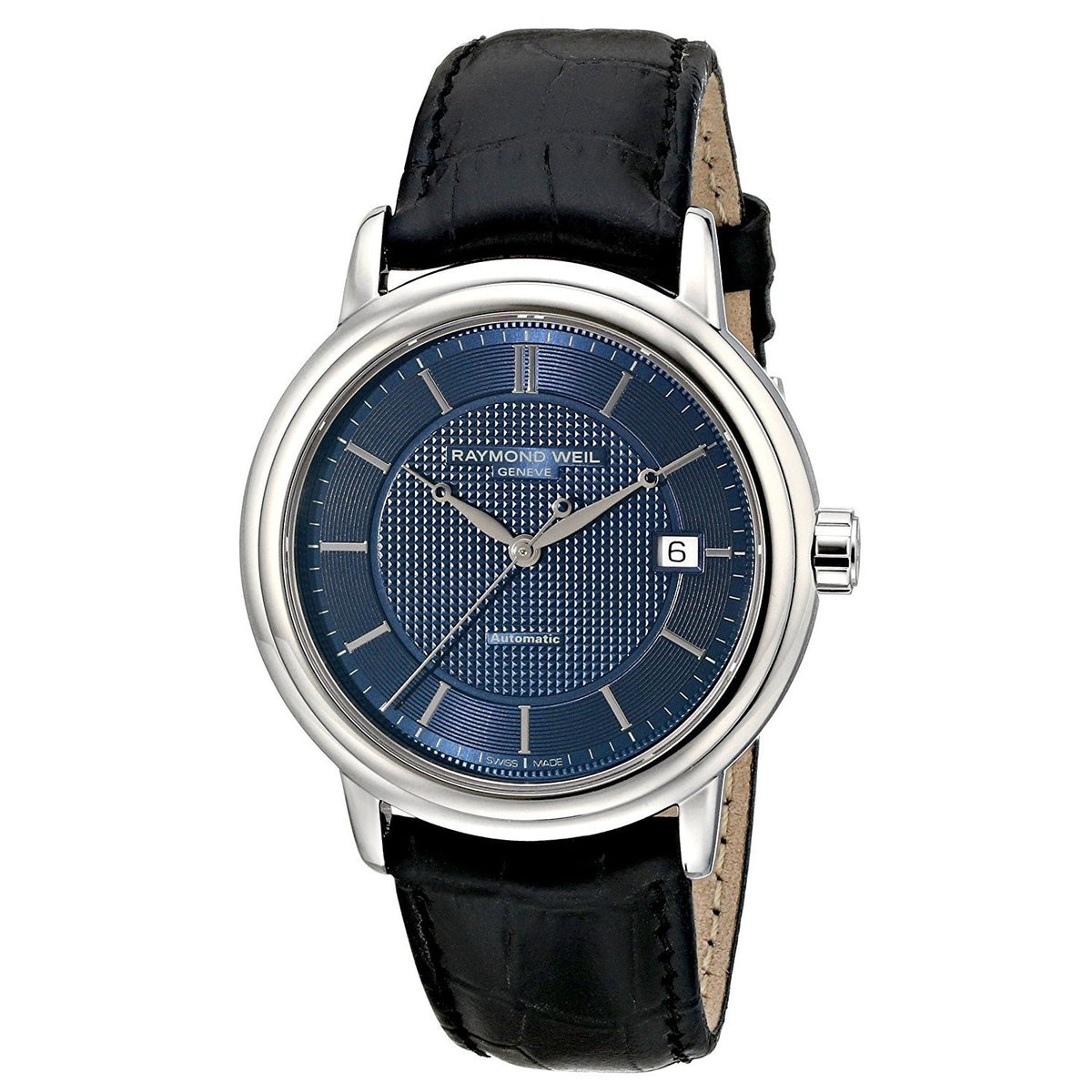 Raymond Weil Men&#39;s 2837-STC-50001 Maestro Black Leather Watch