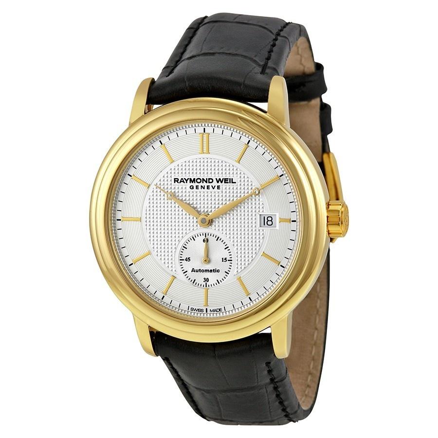 Raymond Weil Men&#39;s 2838-PC-65001 Maestro Automatic Black Leather Watch