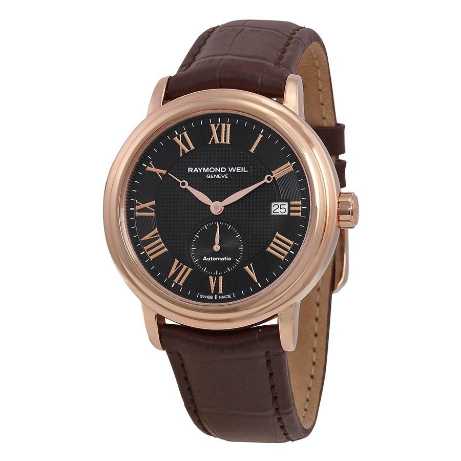 Raymond Weil Men&#39;s 2838-PC5-00209 Maestro Automatic Brown Leather Watch