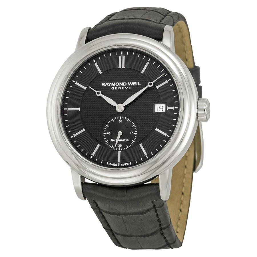 Raymond Weil Men&#39;s 2838-STC-20001 Maestro Automatic Black Leather Watch