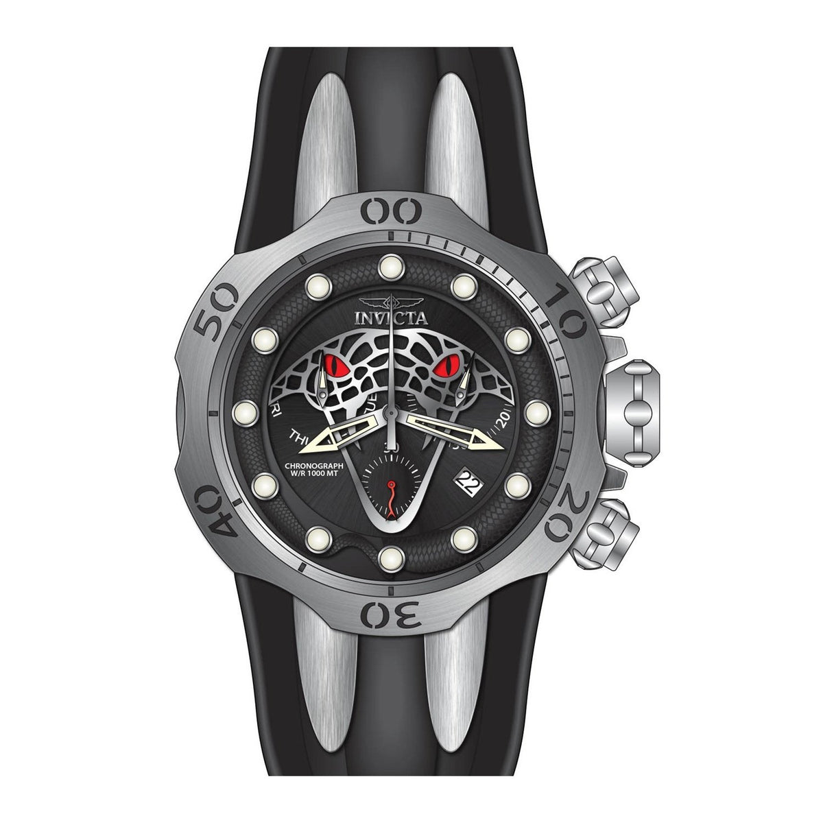 Invicta Men's 28382 Venom Venom Black Silicone Watch