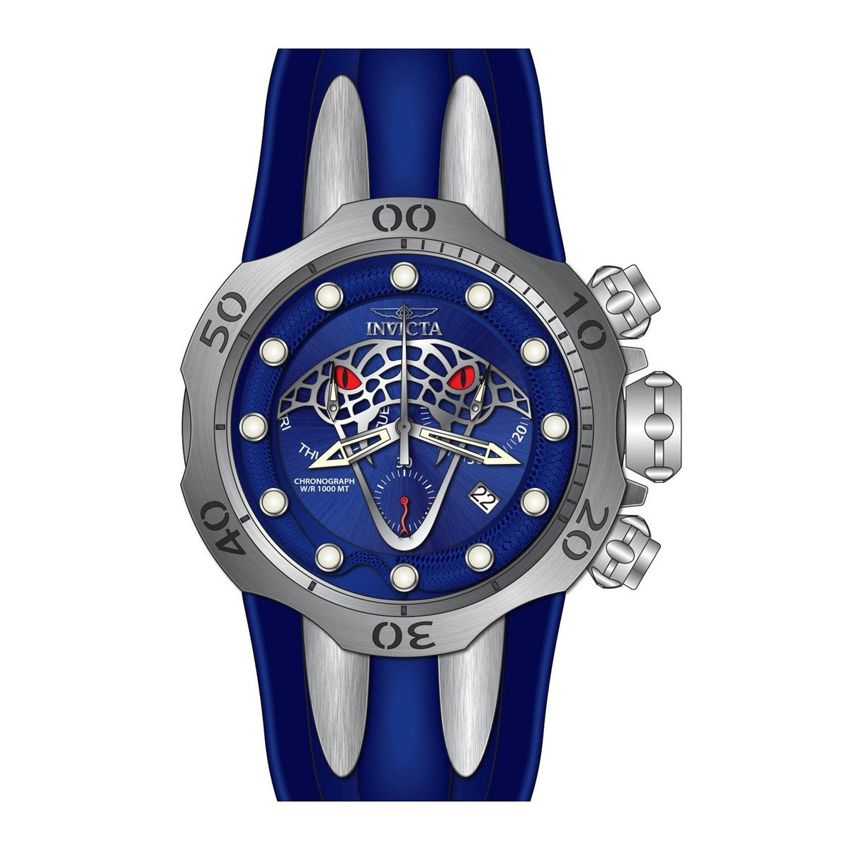 Invicta Men&#39;s 28383 Venom Venom Blue Silicone Watch