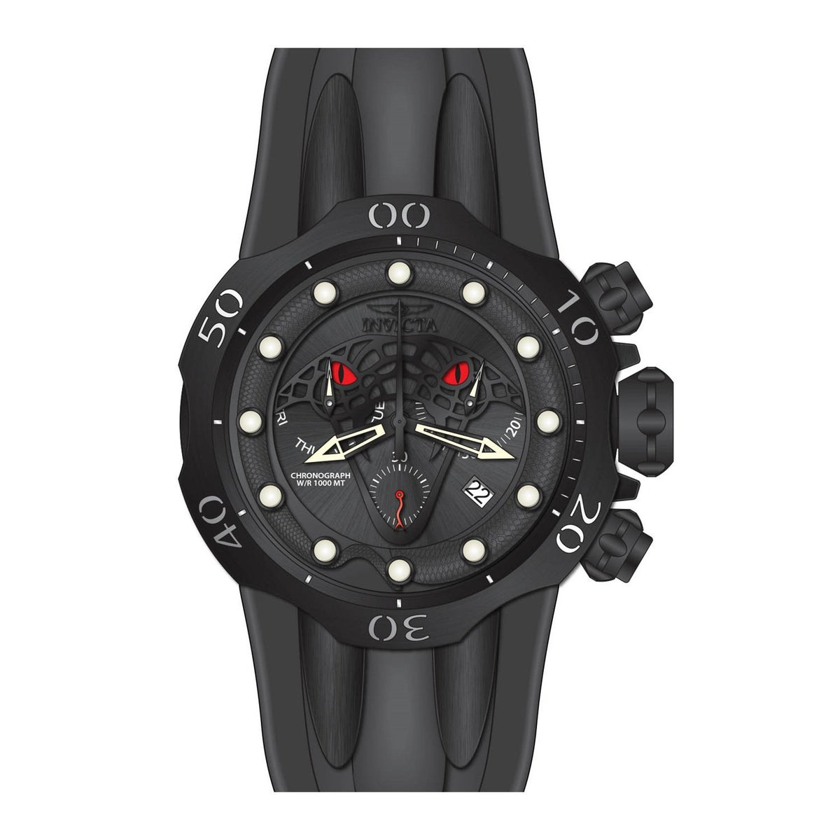 Invicta Men's 28384 Venom Venom Black Silicone Watch