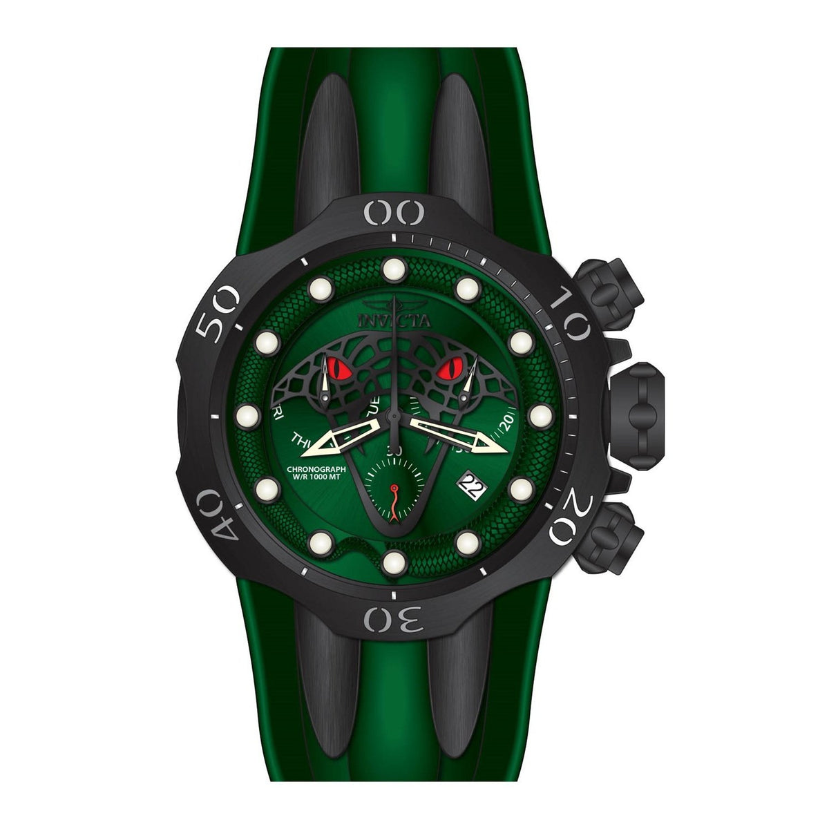 Invicta Men's 28386 Venom Venom Green Silicone Watch