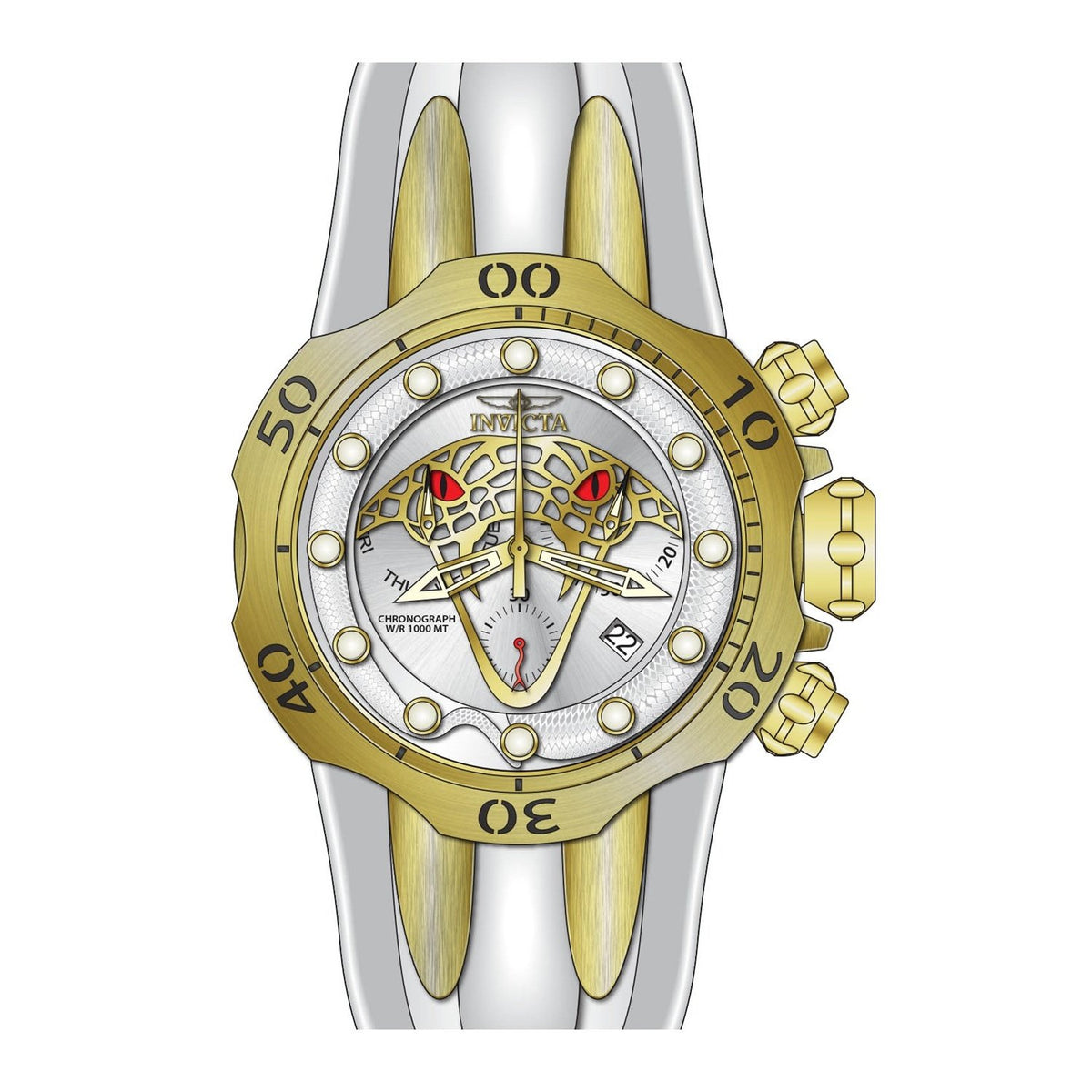 Invicta Men&#39;s 28389 Venom Venom White Silicone Watch