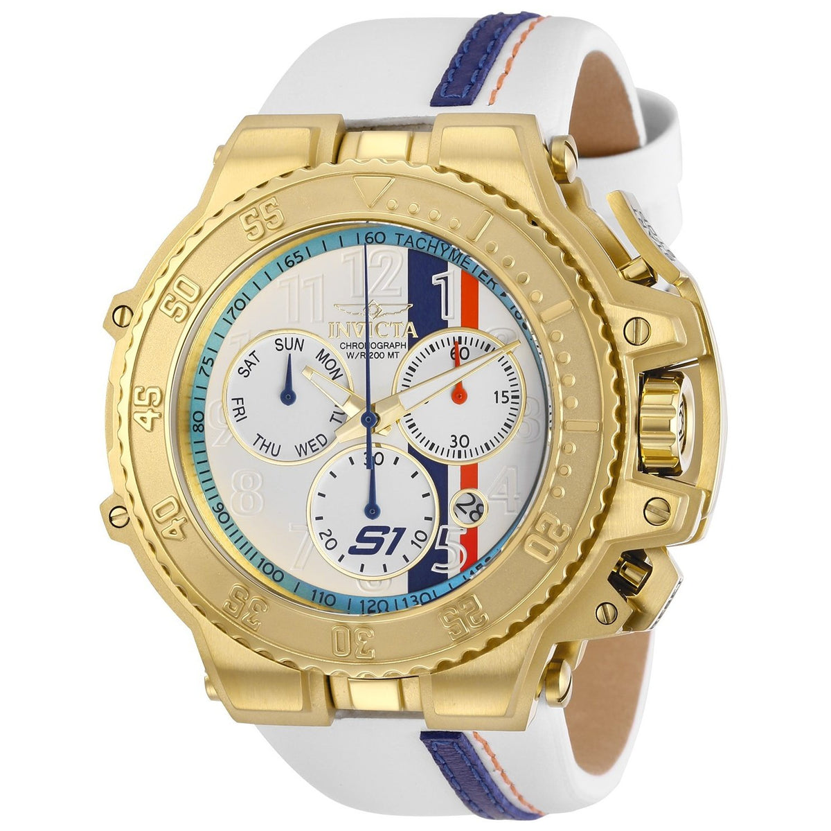 Invicta Men&#39;s 28398 S1 Rally Race Team White Leather Watch