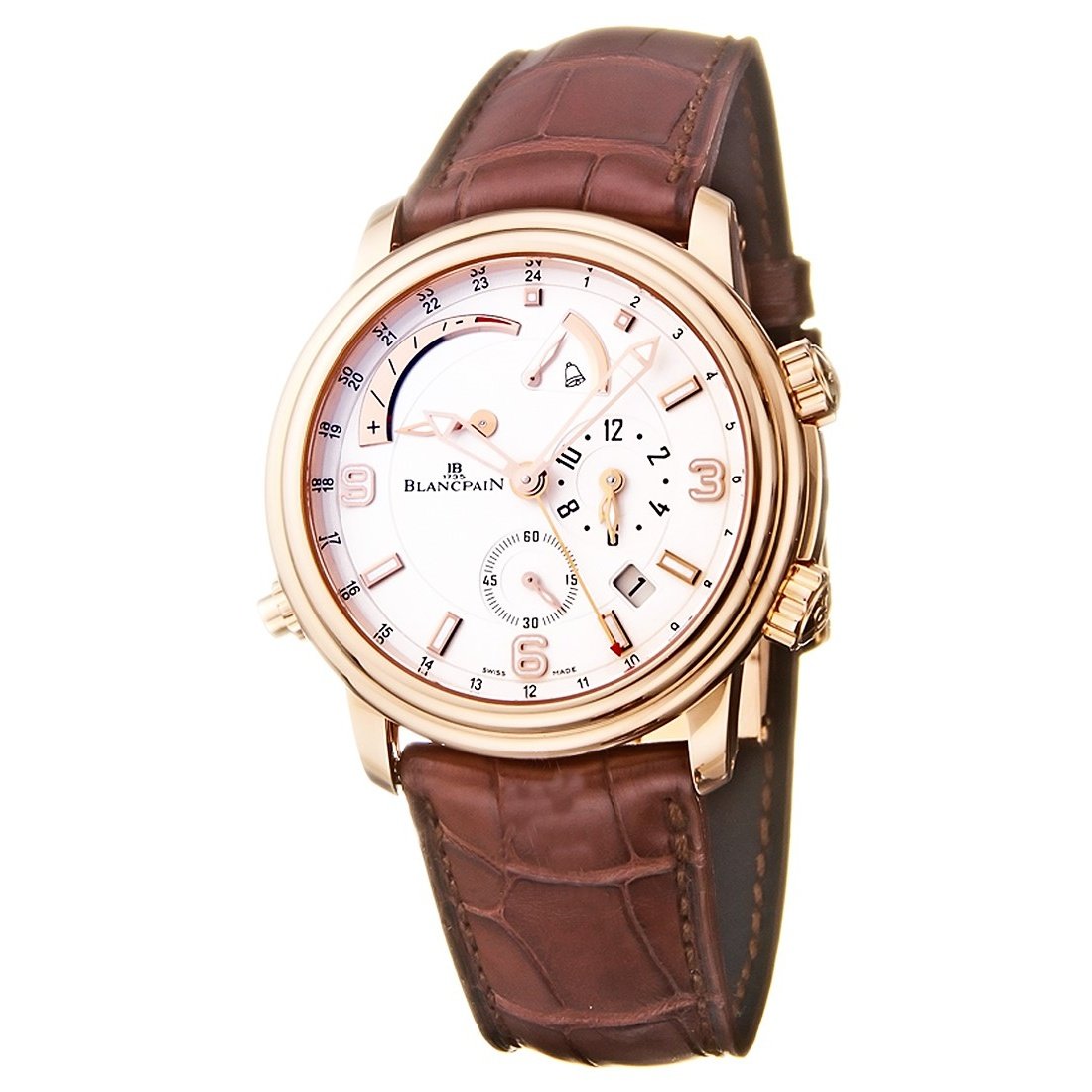 Blancpain Men&#39;s 2841-3642-53B Leman Chronograph Brown Leather Watch