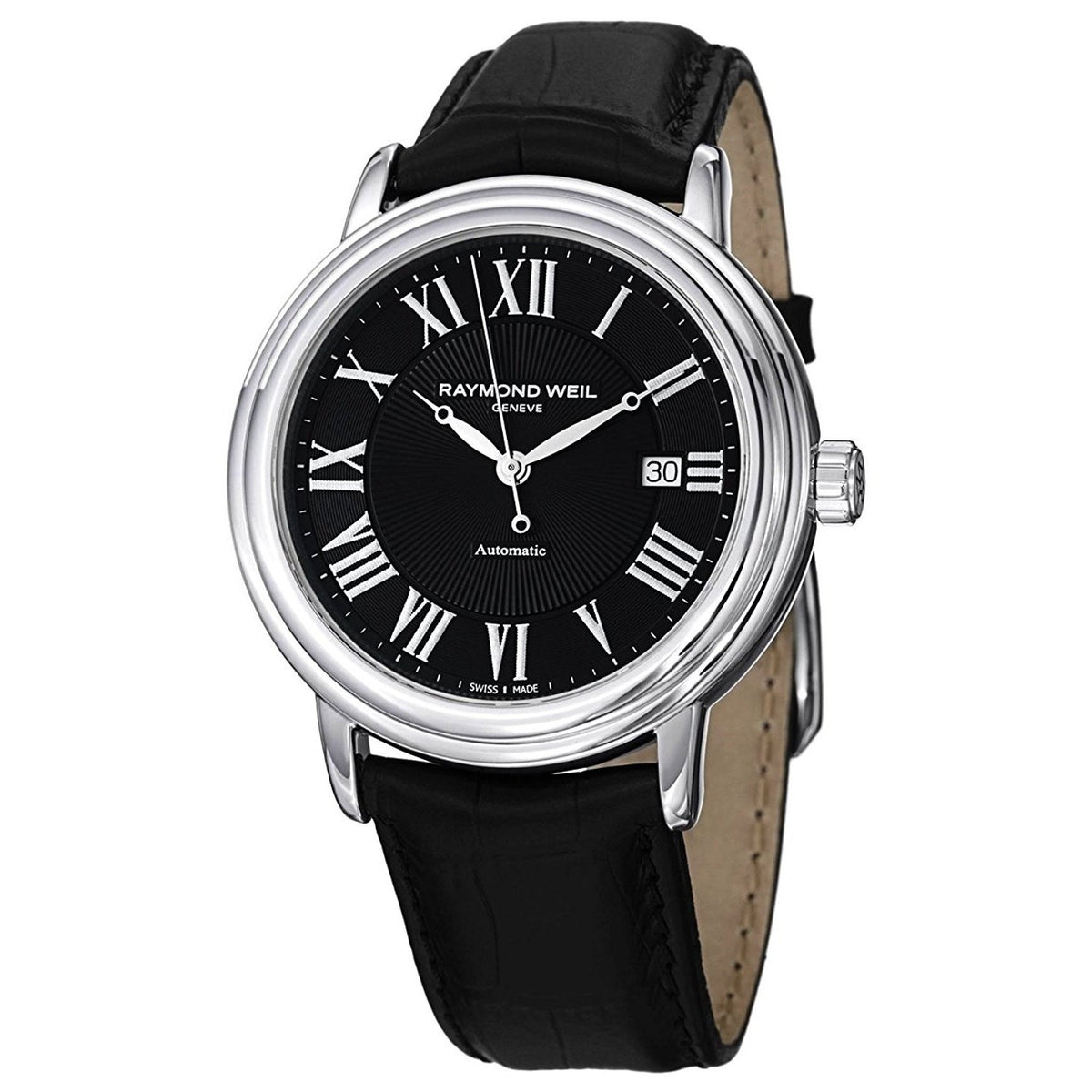 Raymond Weil Men&#39;s 2847-STC-00209 Maestro Automatic Black Leather Watch