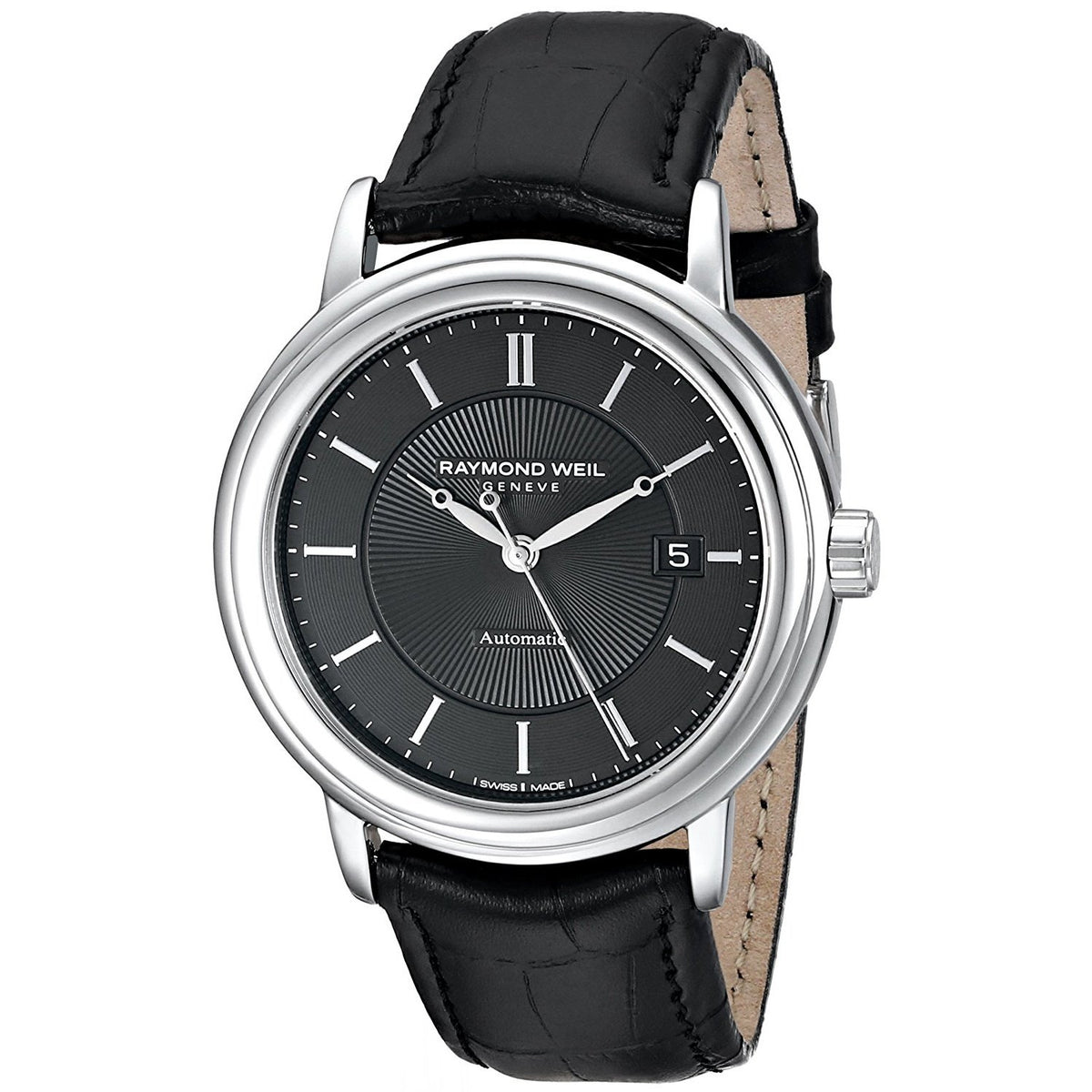 Raymond Weil Men&#39;s 2847-STC-20001 Maestro Automatic Black Leather Watch