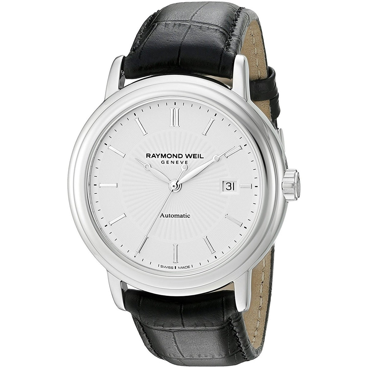 Raymond Weil Men&#39;s 2847-STC-30001 Maestro Automatic Black Leather Watch