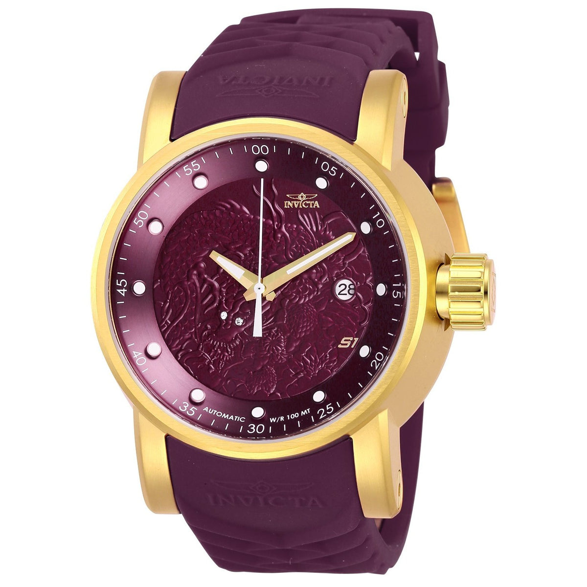 Invicta Men's 28532 S1 Rally Automatic Burgundy Silicone Watch
