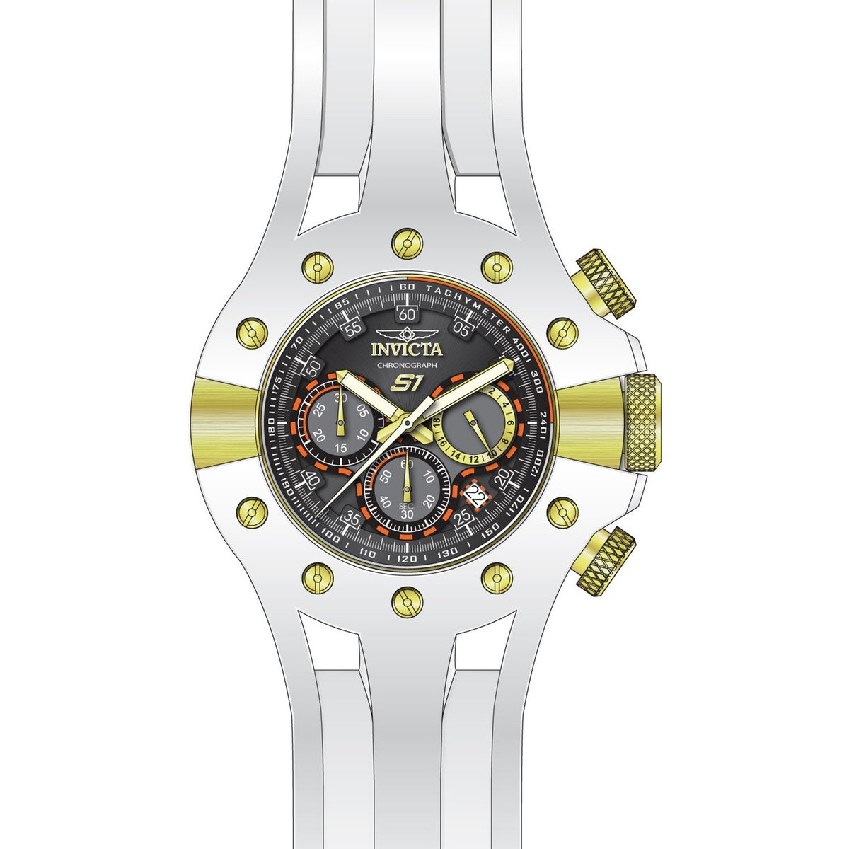 Invicta Men&#39;s 28572 White Silicone Watch