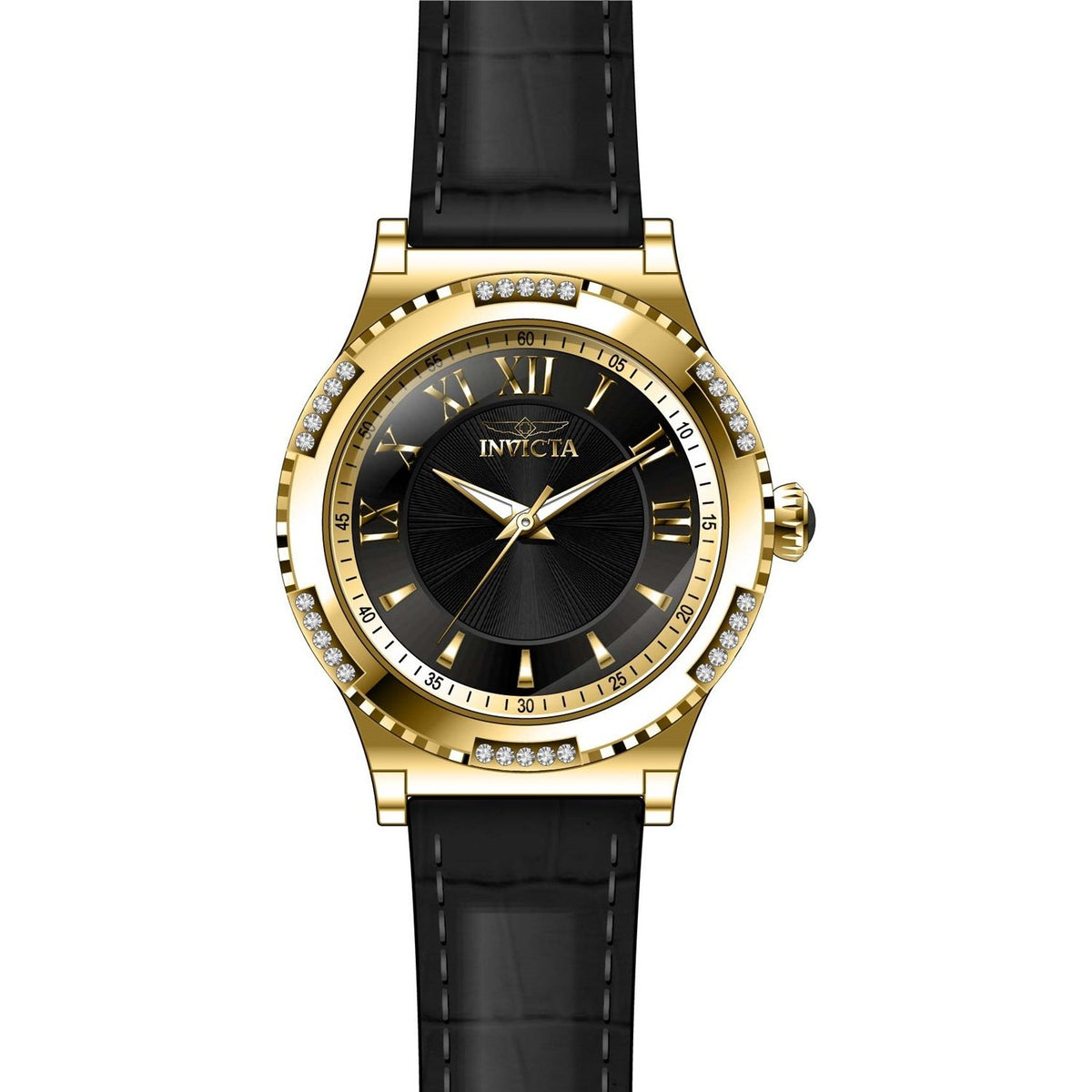 Invicta Women's 28605 Angel Black Leather Watch