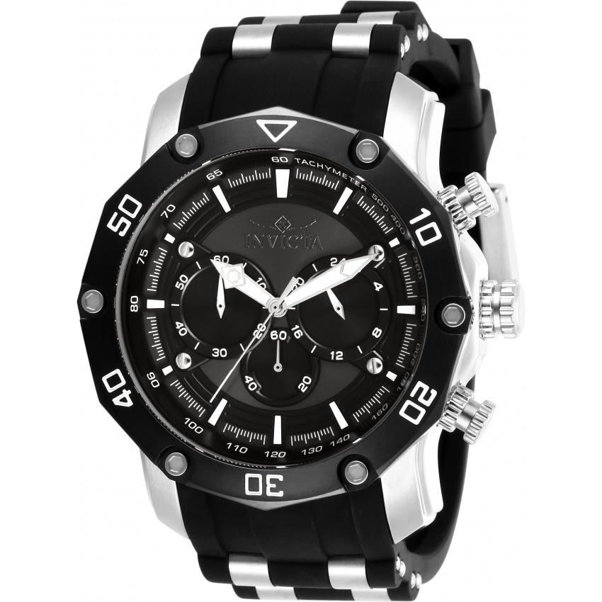 Invicta Men&#39;s 28753 Pro Diver Black and Silver Inserts Polyurethane Watch