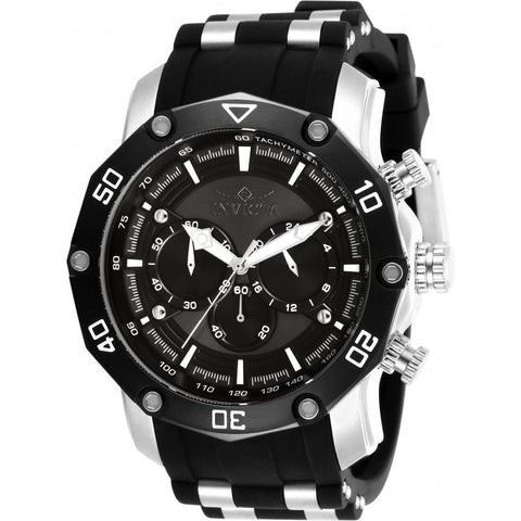 Invicta Men's 28753 Pro Diver Black and Silver Inserts Polyurethane Watch