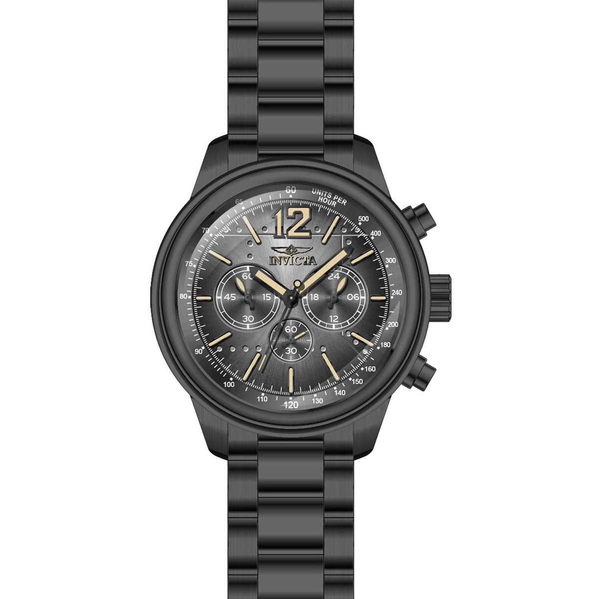 Invicta Men&#39;s 28899 Aviator Black Stainless Steel Watch