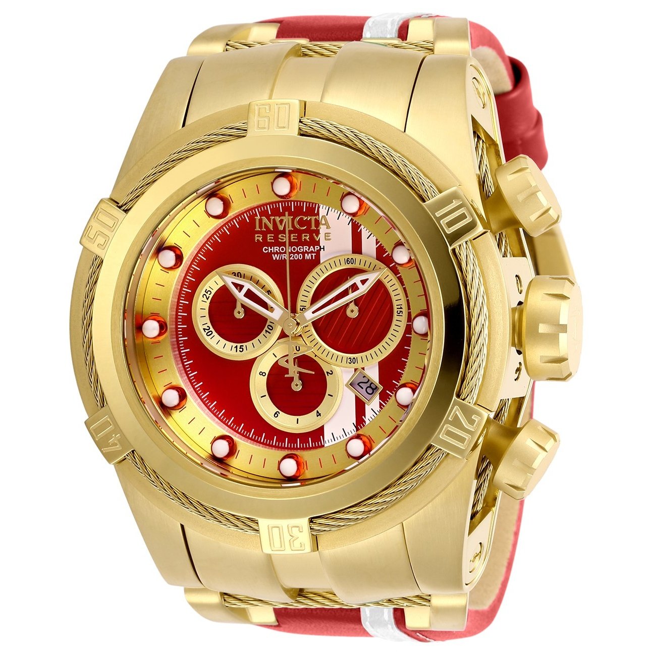 Invicta Men s 29050 Reserve Race Team Red Leather and Stainless Steel Bezali