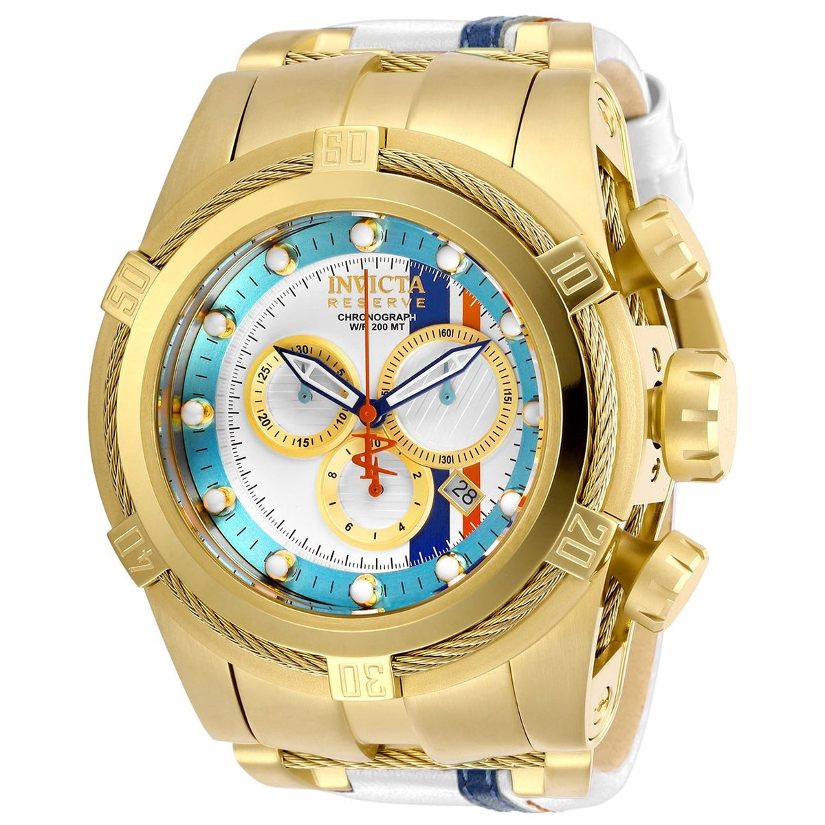 Invicta Men's 29051 Reserve Race Team White Leather and Stainless Steel Watch