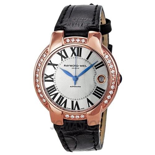 Raymond Weil Women&#39;s 2935-PCS-00659 Jasmine Automatic Diamond Brown Leather Watch