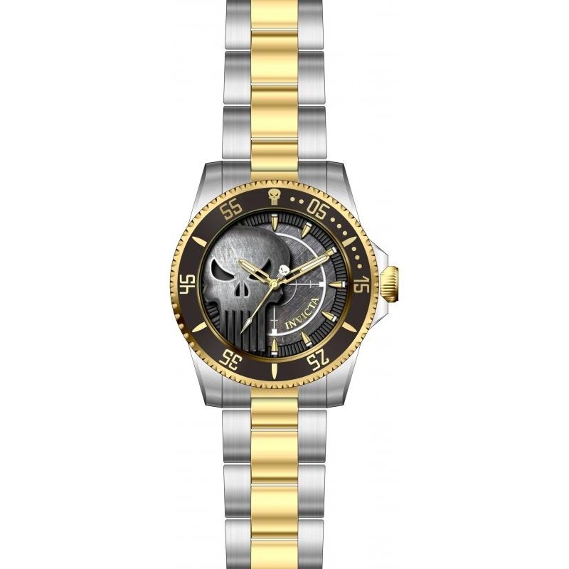 Invicta Men&#39;s 29695 Marvel Punisher Gold-Tone and Silver Stainless Steel Watch