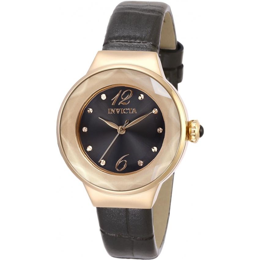 Invicta Women's 29784 Angel Black Leather Watch