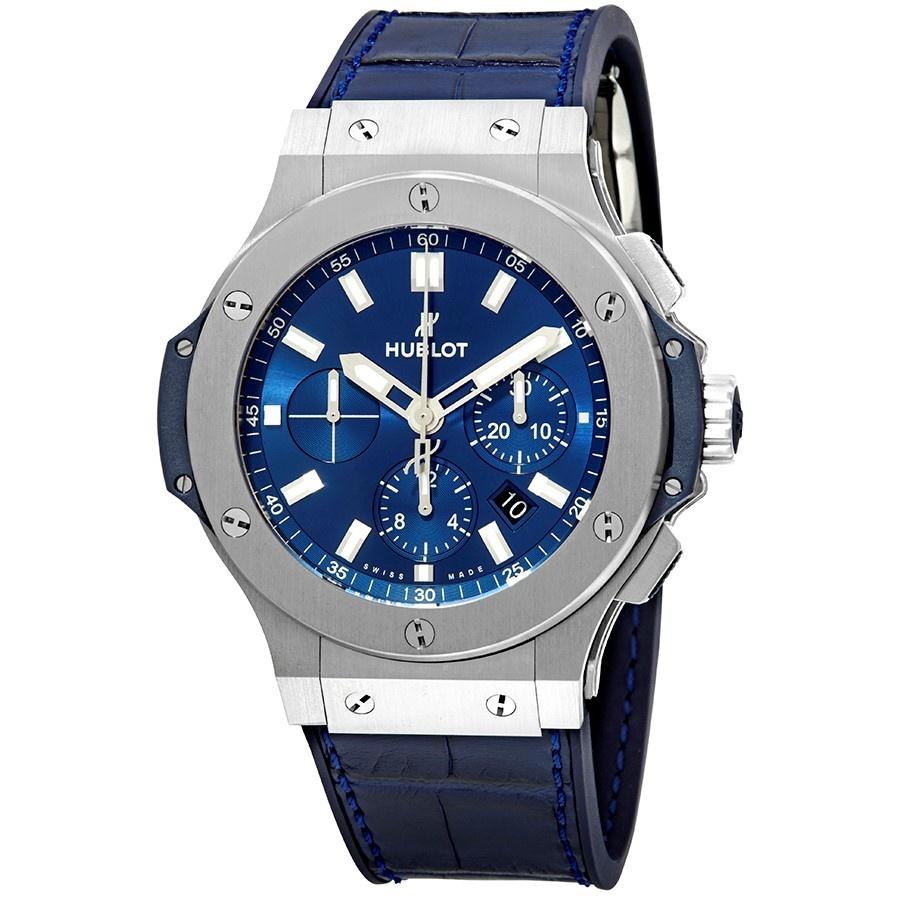 Hublot Men&#39;s 301.SX.7170.LR Big Bang Chronograph Blue Rubber, Leather Watch