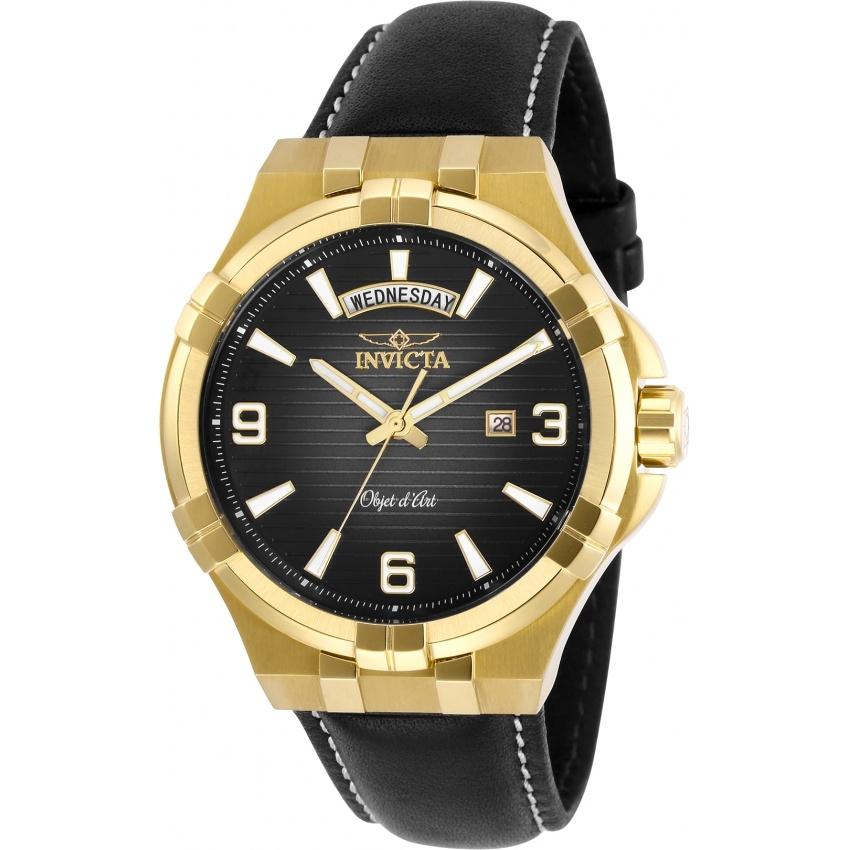 Invicta Men's 30186 Objet D Art Black Leather Watch
