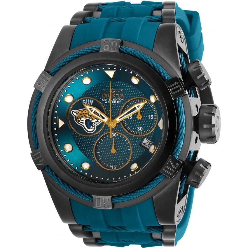 Invicta Men&#39;s 30237 NFL Jaguars Teal Silicone Watch