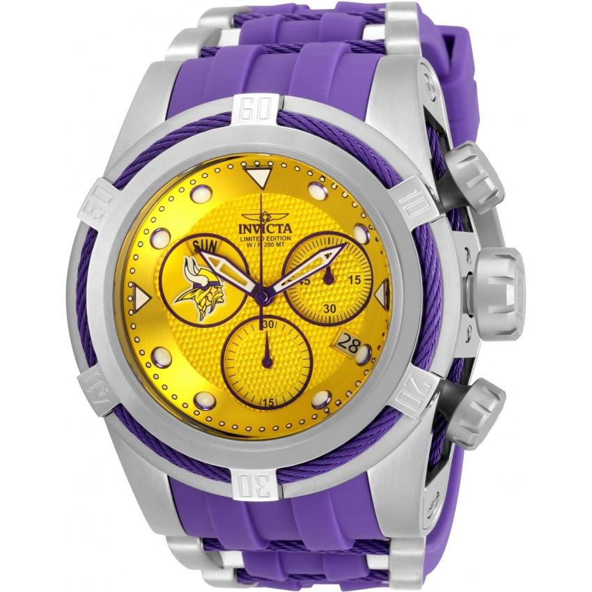 Invicta Men&#39;s 30242 NFL Vikings Purple Silicone Watch