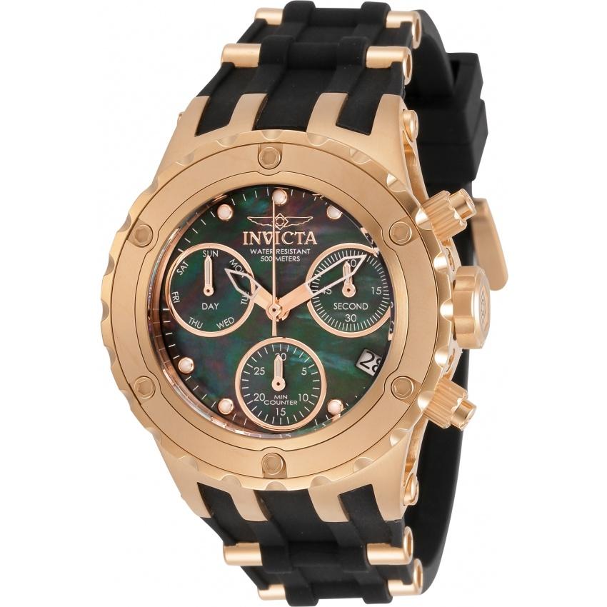 Invicta Women's 30431 Specialty Black and Rose-Tone Inserts Silicone Watch