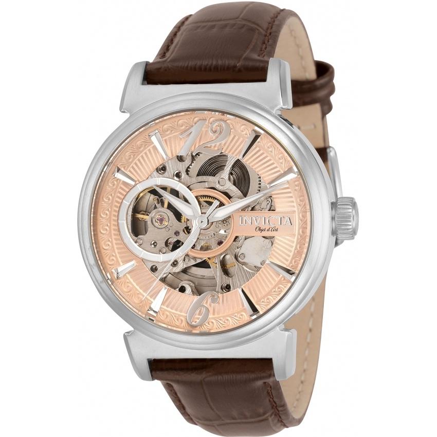 Invicta Men's 30457 Objet D Art Automatic Brown Leather Watch