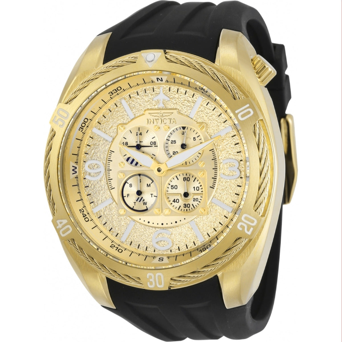 Invicta Men's 30486 Aviator Black Silicone Watch