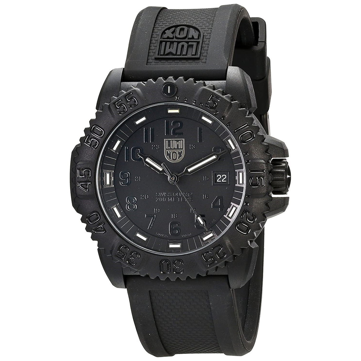 Luminox Men&#39;s 3051.BO Evo Navy Seal Blackout Black Rubber Watch