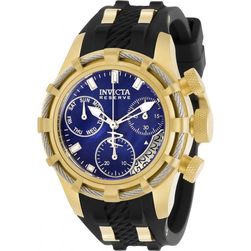 Invicta Women&#39;s 30530 Reserve Bolt Black and Gold-Tone Silicone Watch