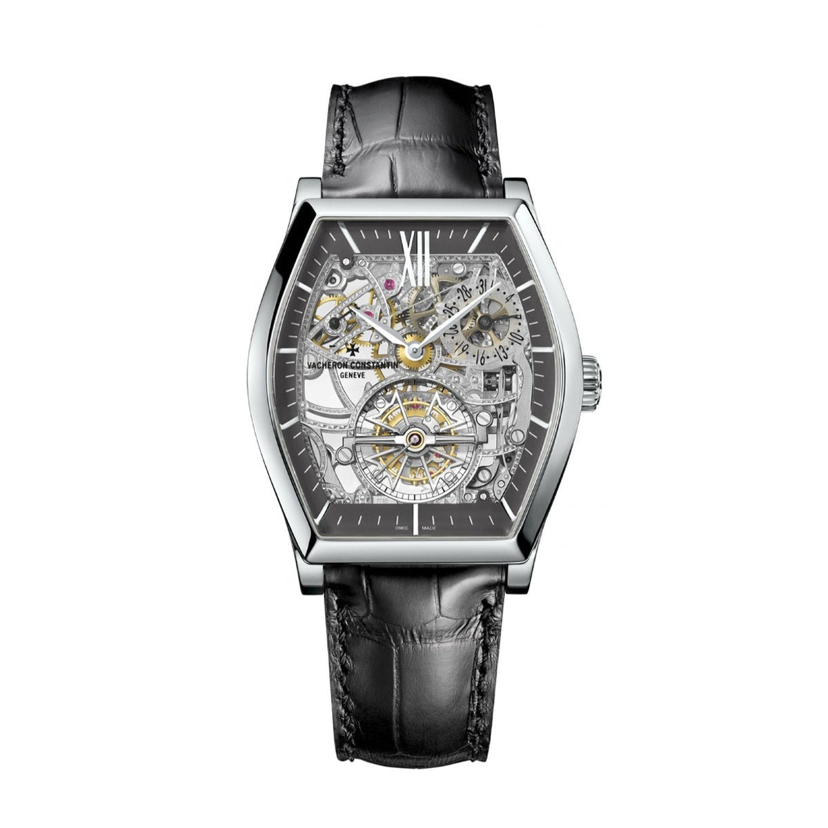Vacheron Constantin Men's 30635-000P-9842 Malte Black Leather Watch