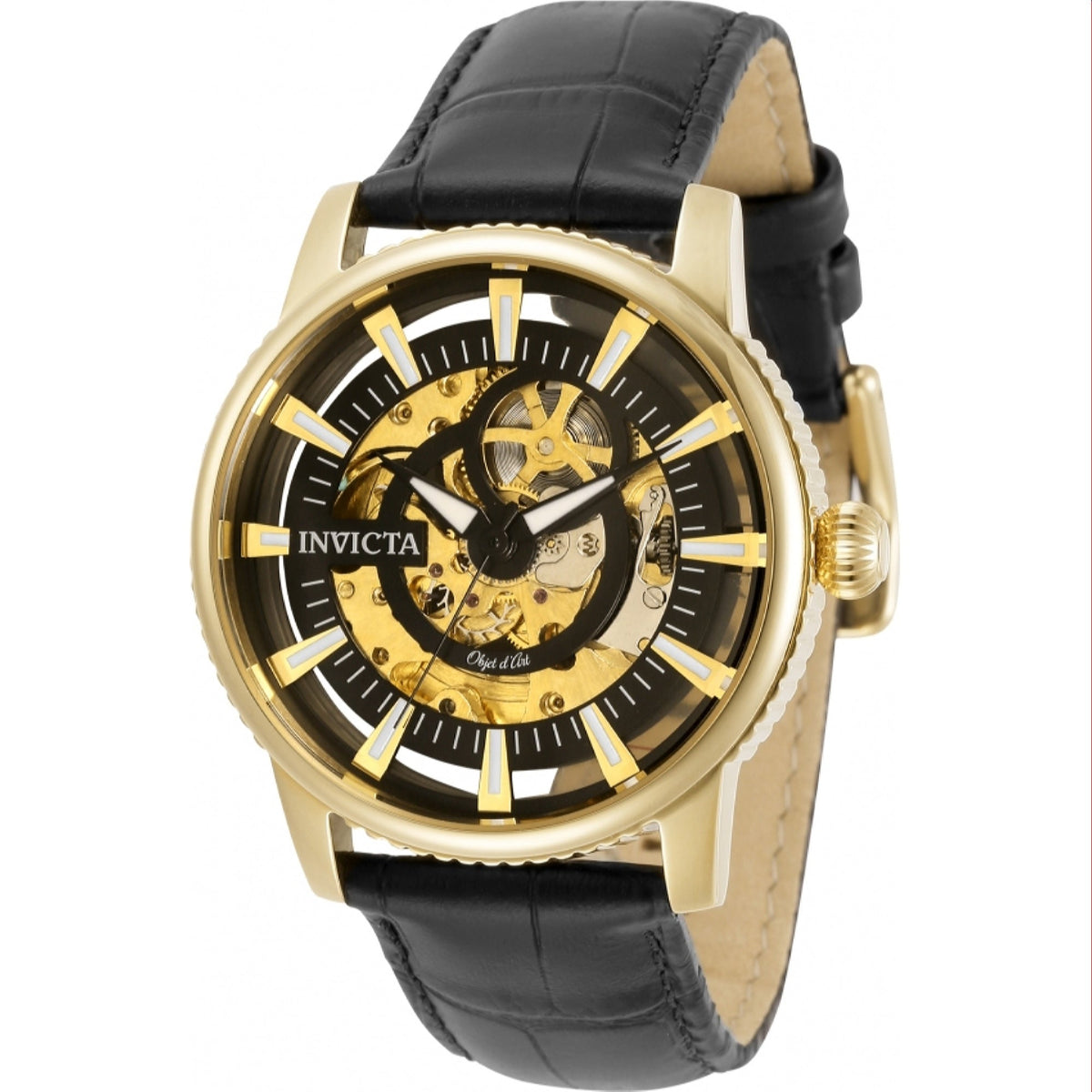 Invicta Men's 30923 Objet D Art Automatic Black Leather Watch