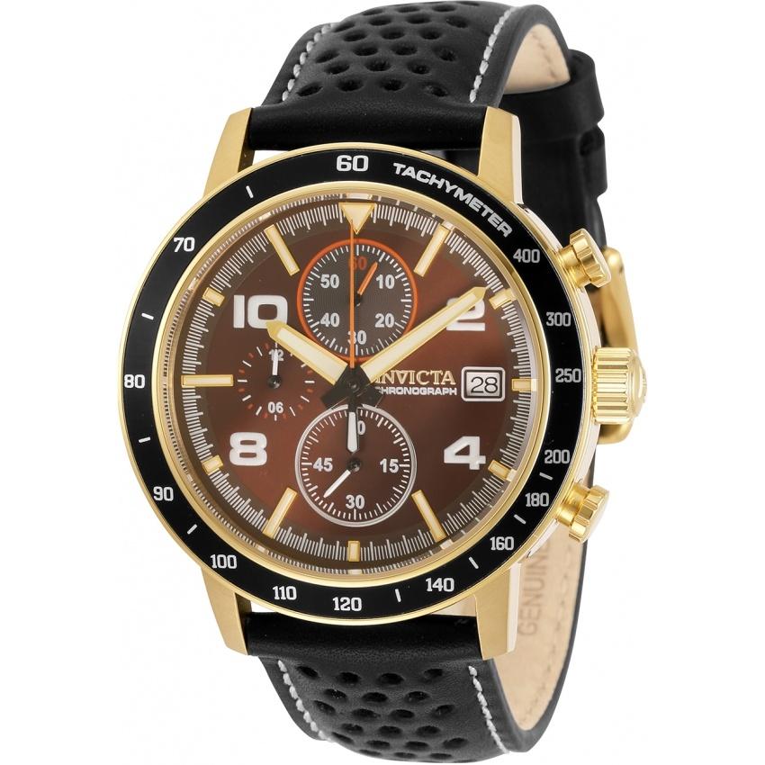 Invicta Men's 30935 Aviator Black Leather Watch